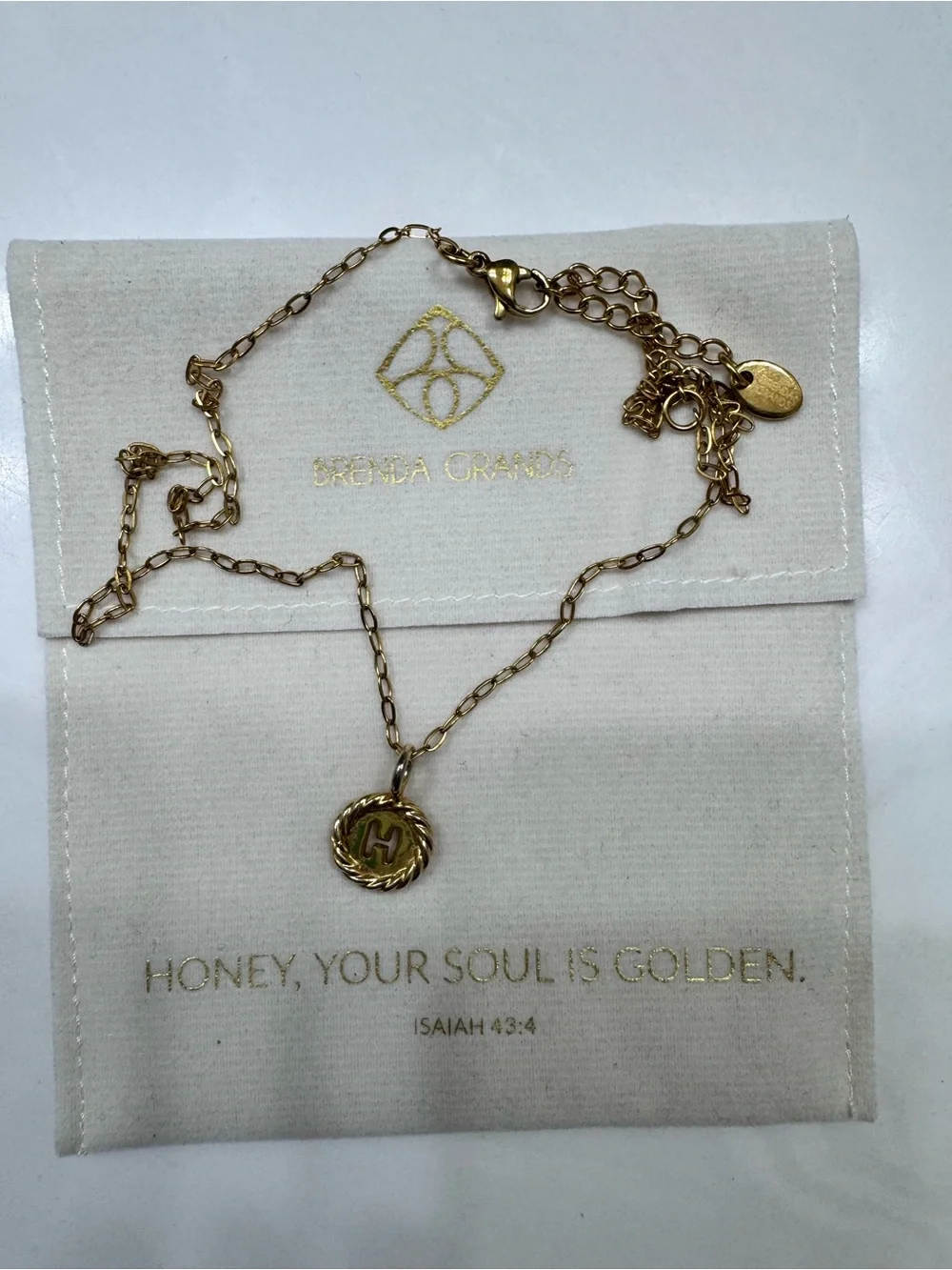 Brenda Grands Sealed with Love Initial H Gold Waterproof Necklace